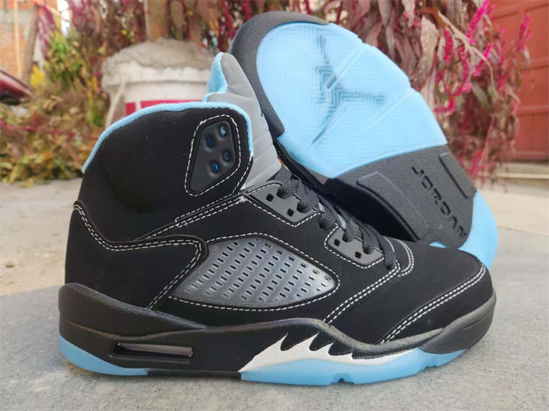 Women's Running Weapon Air Jordan 5 Black Shoes 035